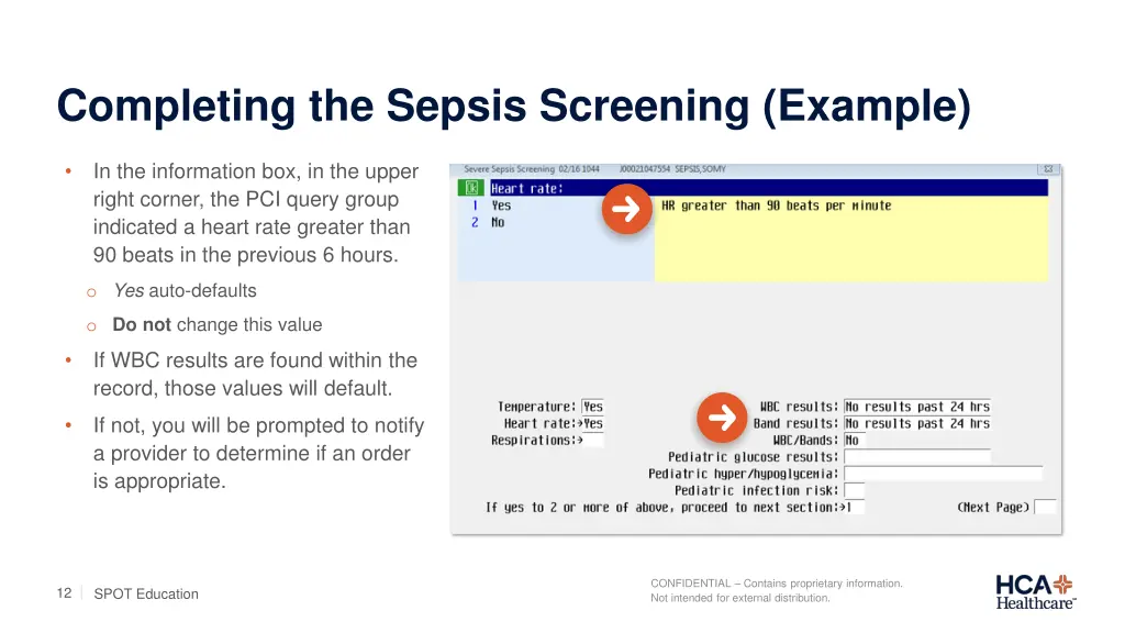 completing the sepsis screening example