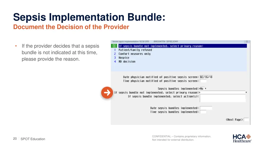 sepsis implementation bundle document