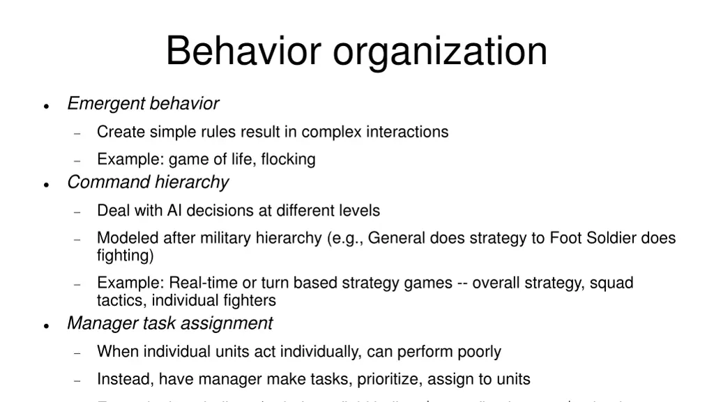behavior organization