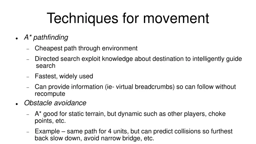techniques for movement 1
