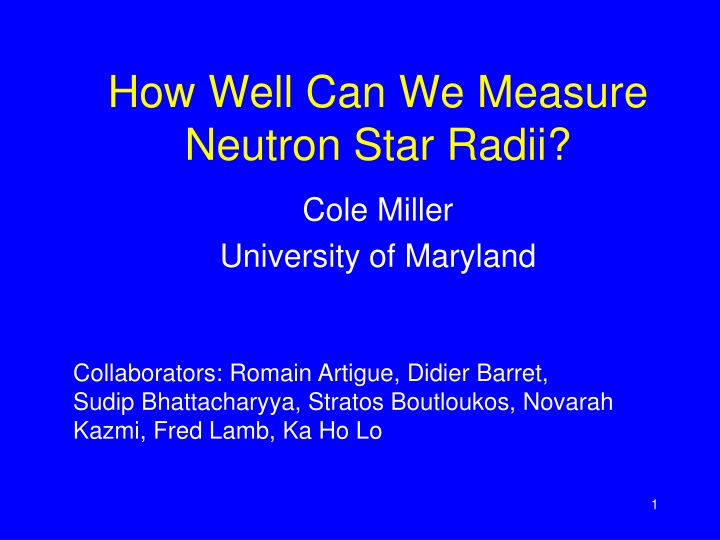 how well can we measure neutron star radii