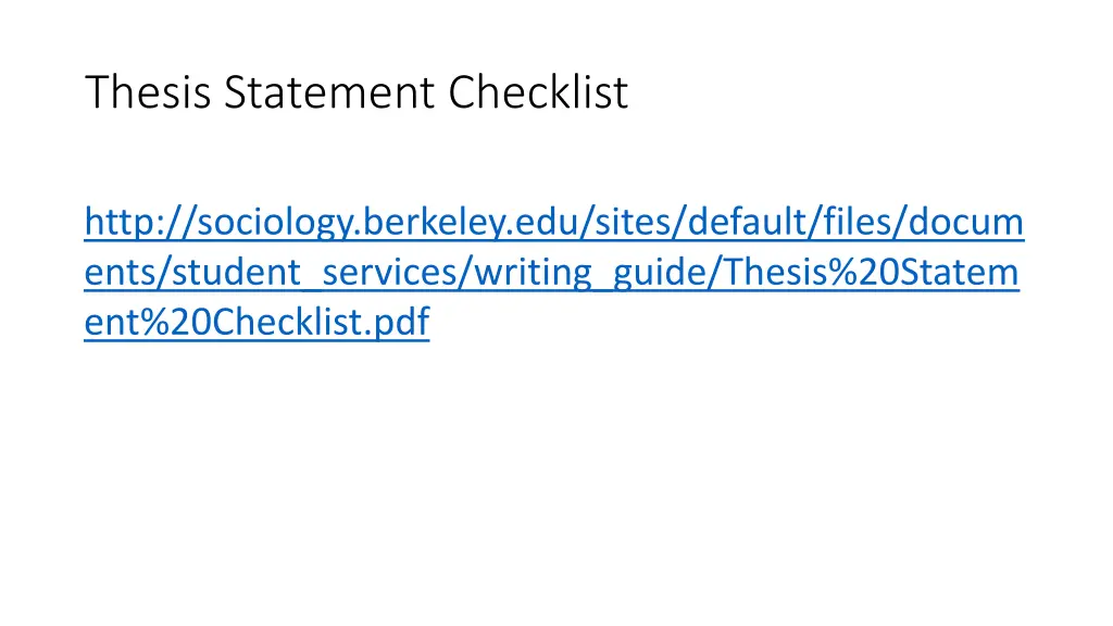 thesis statement checklist