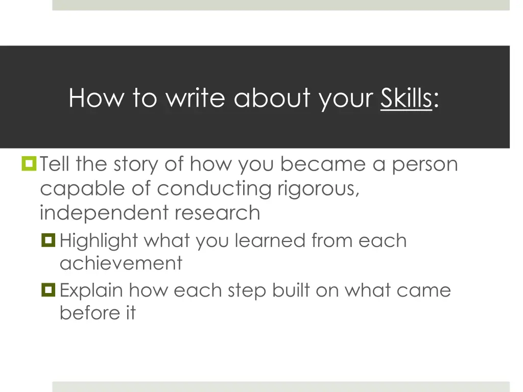 how to write about your skills