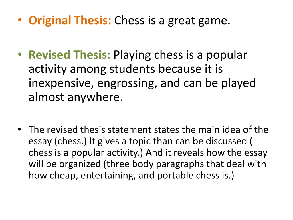original thesis chess is a great game