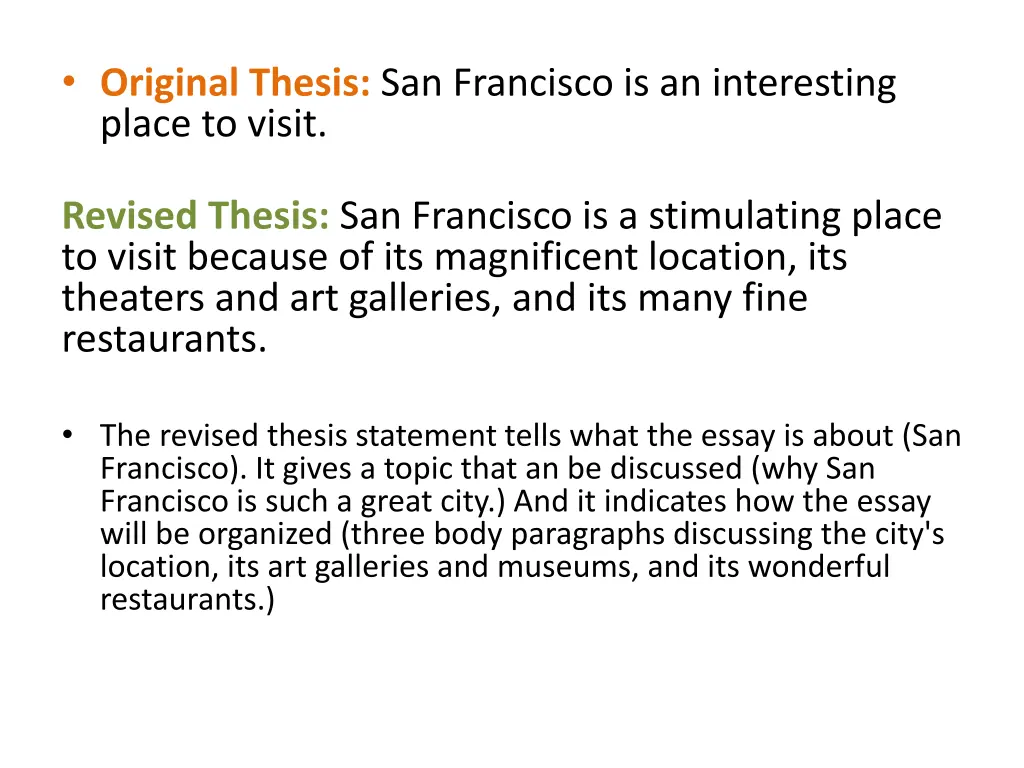 original thesis san francisco is an interesting