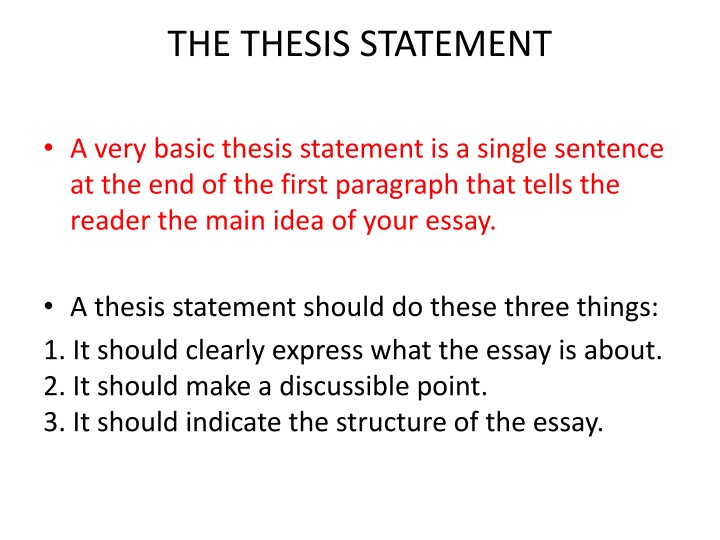 the thesis statement