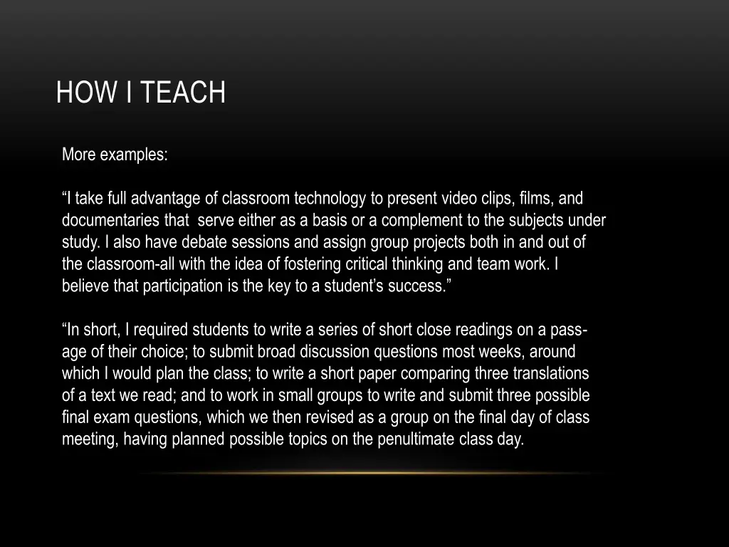 how i teach 1