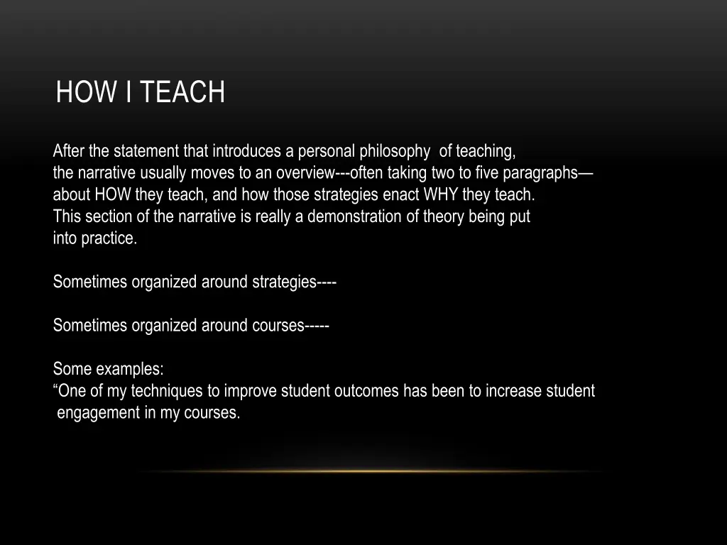 how i teach