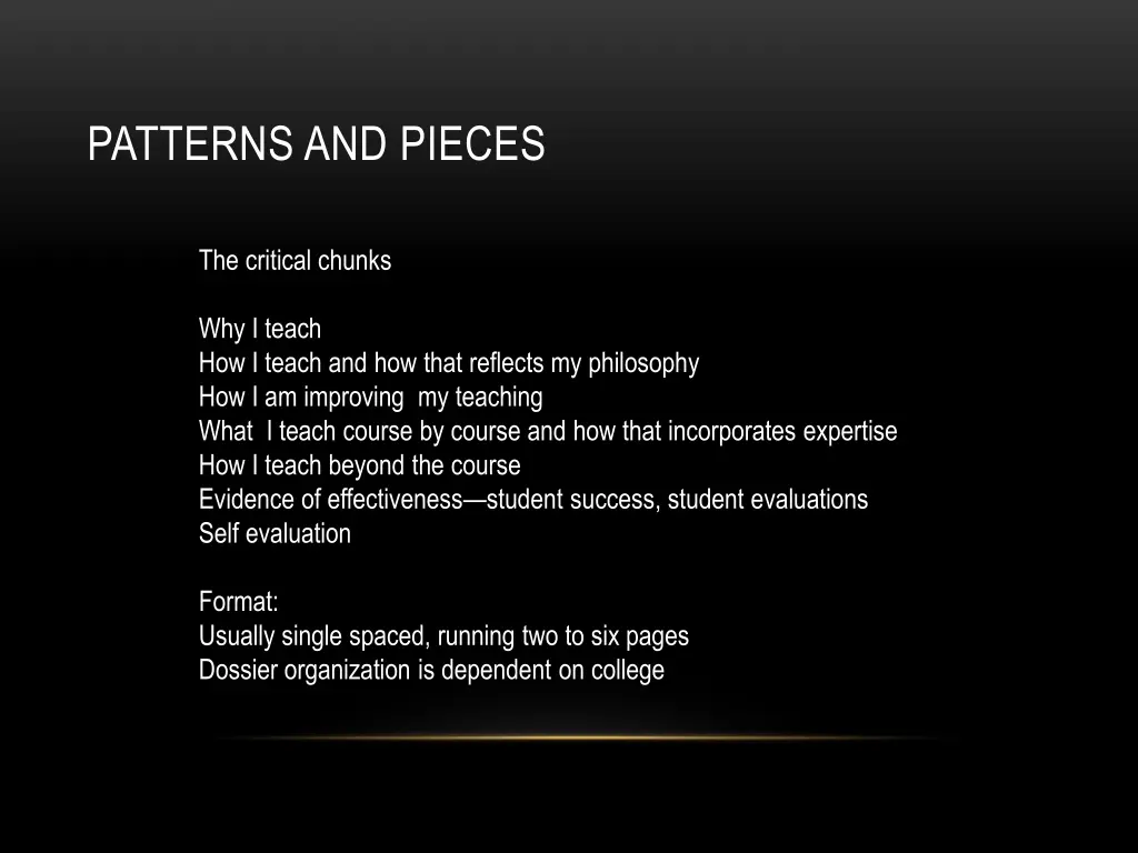 patterns and pieces