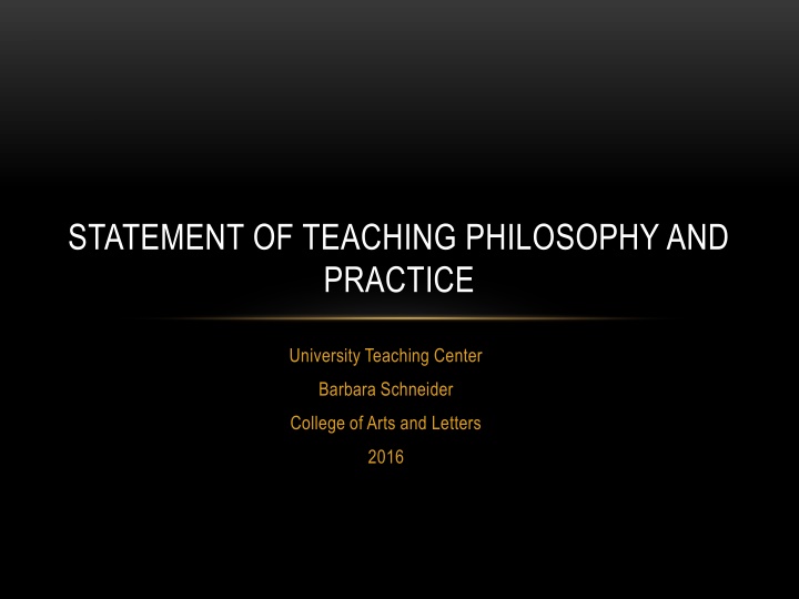 statement of teaching philosophy and practice