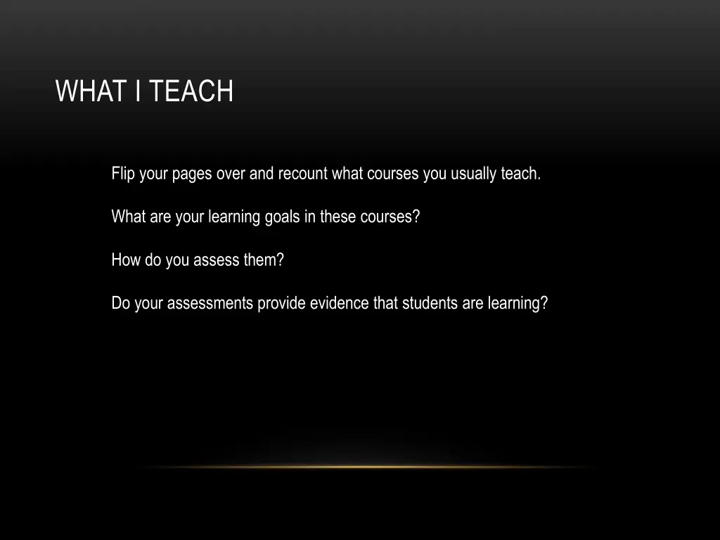 what i teach