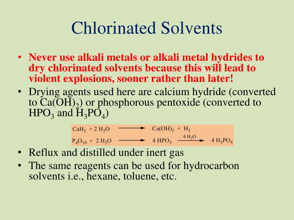 chlorinated solvents
