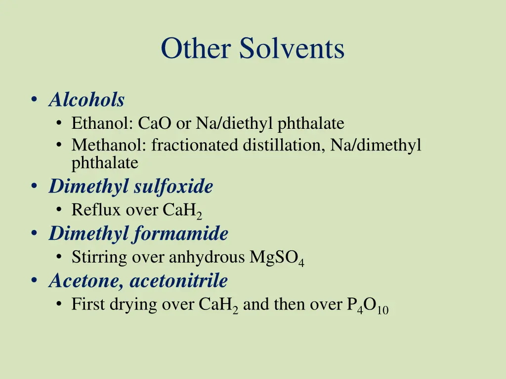 other solvents