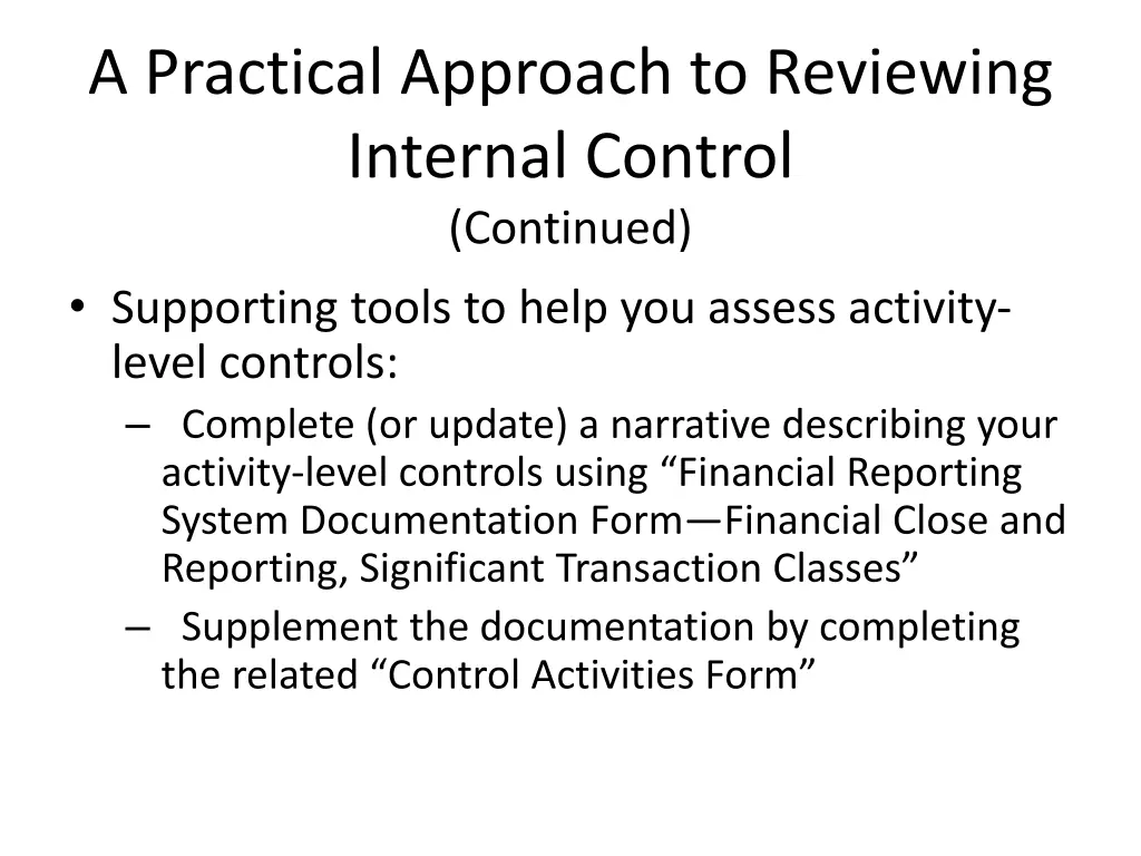 a practical approach to reviewing internal 1