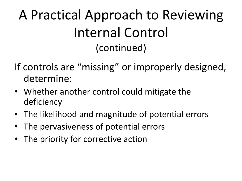 a practical approach to reviewing internal 3
