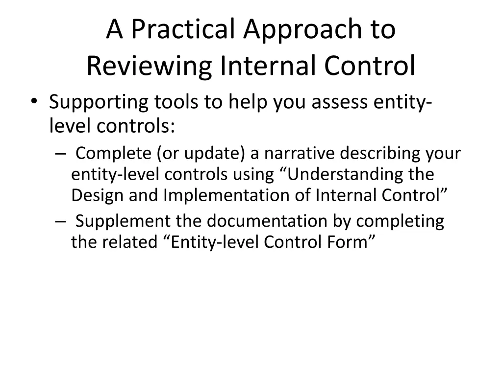 a practical approach to reviewing internal