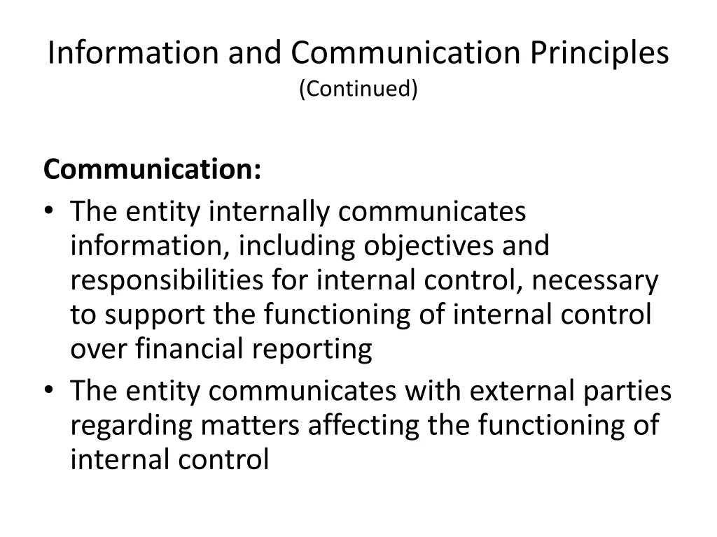 information and communication principles continued