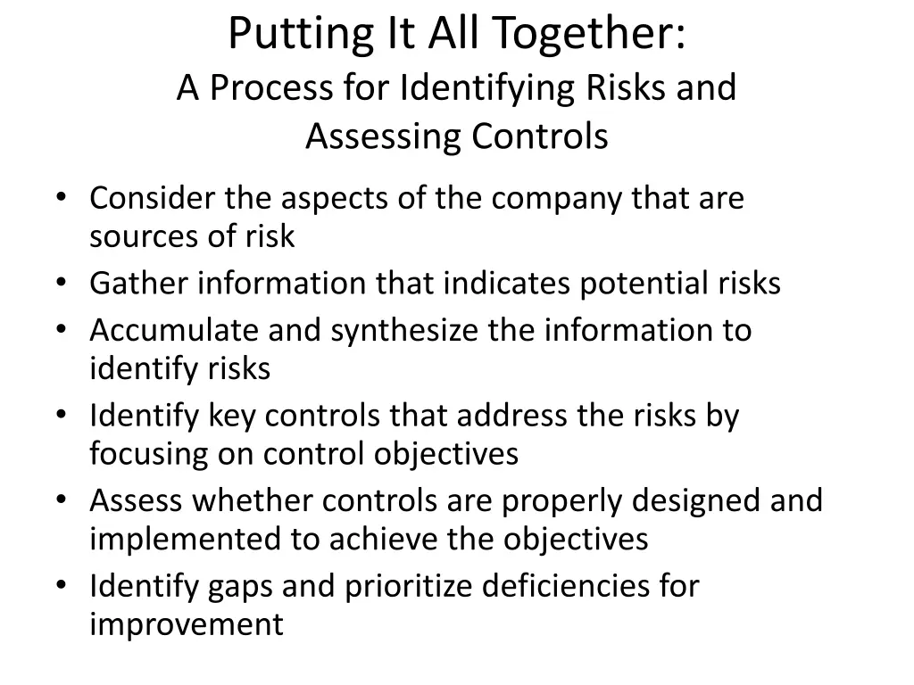 putting it all together a process for identifying