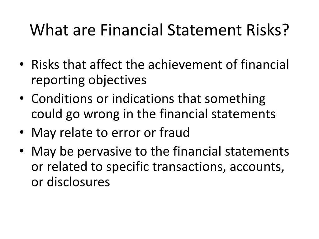 what are financial statement risks