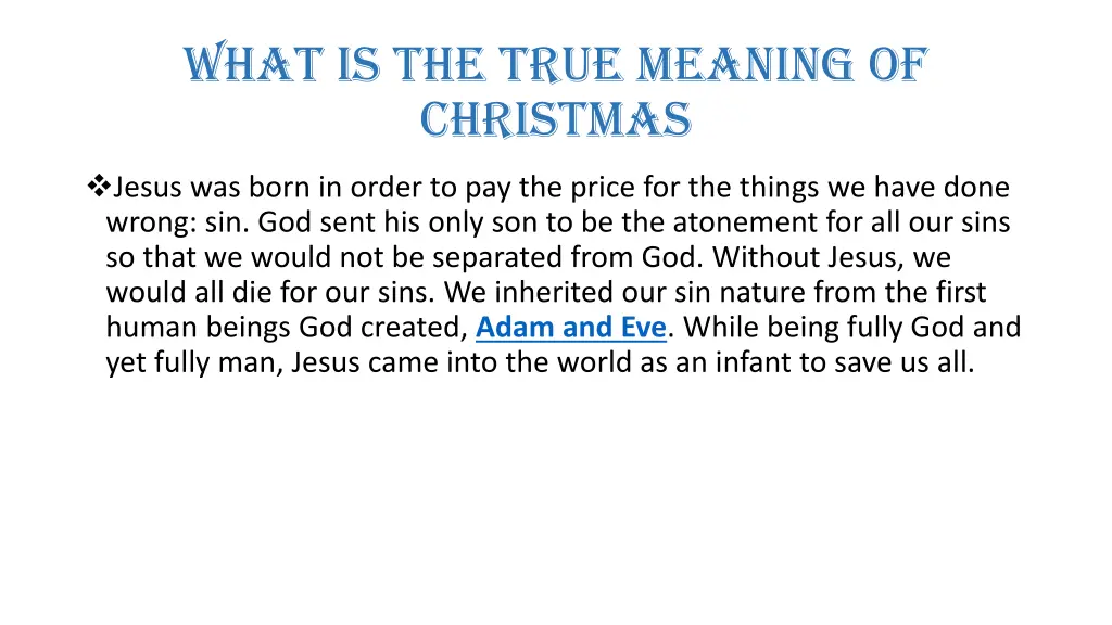 what is the true meaning of christmas