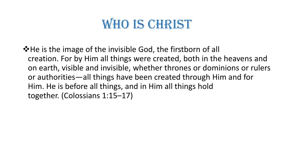 who is christ