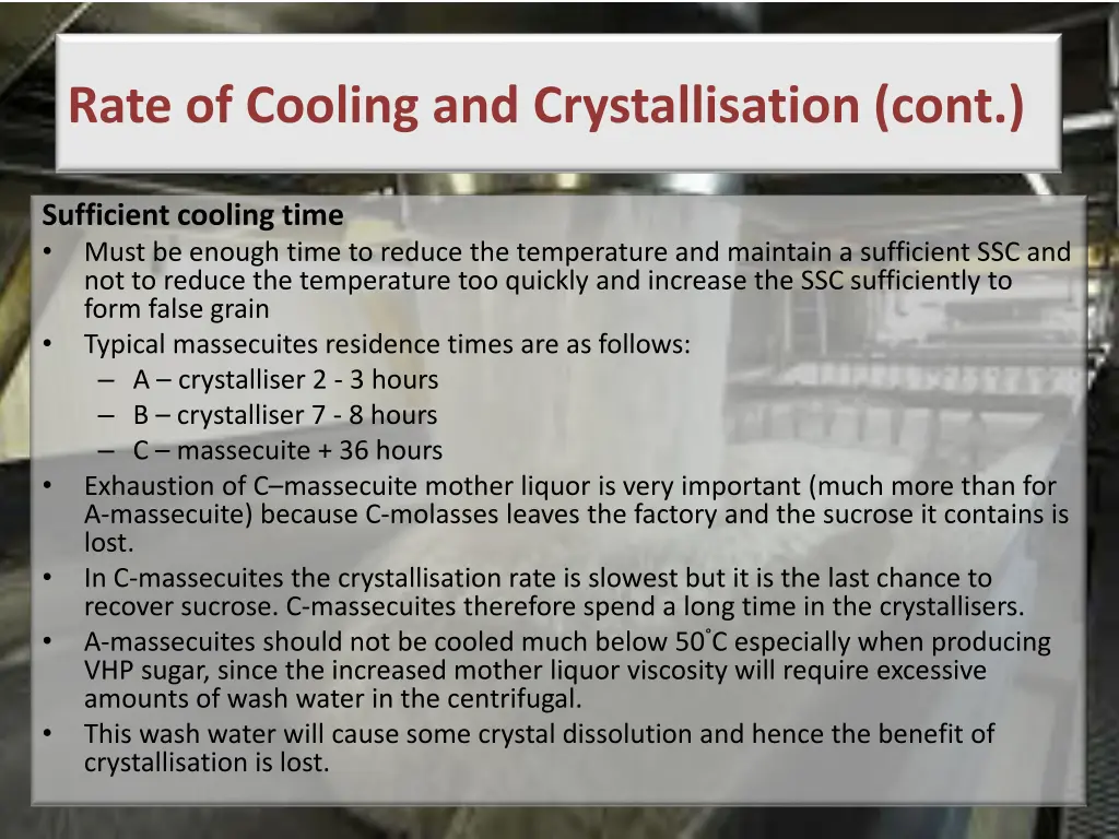 rate of cooling and crystallisation cont 1