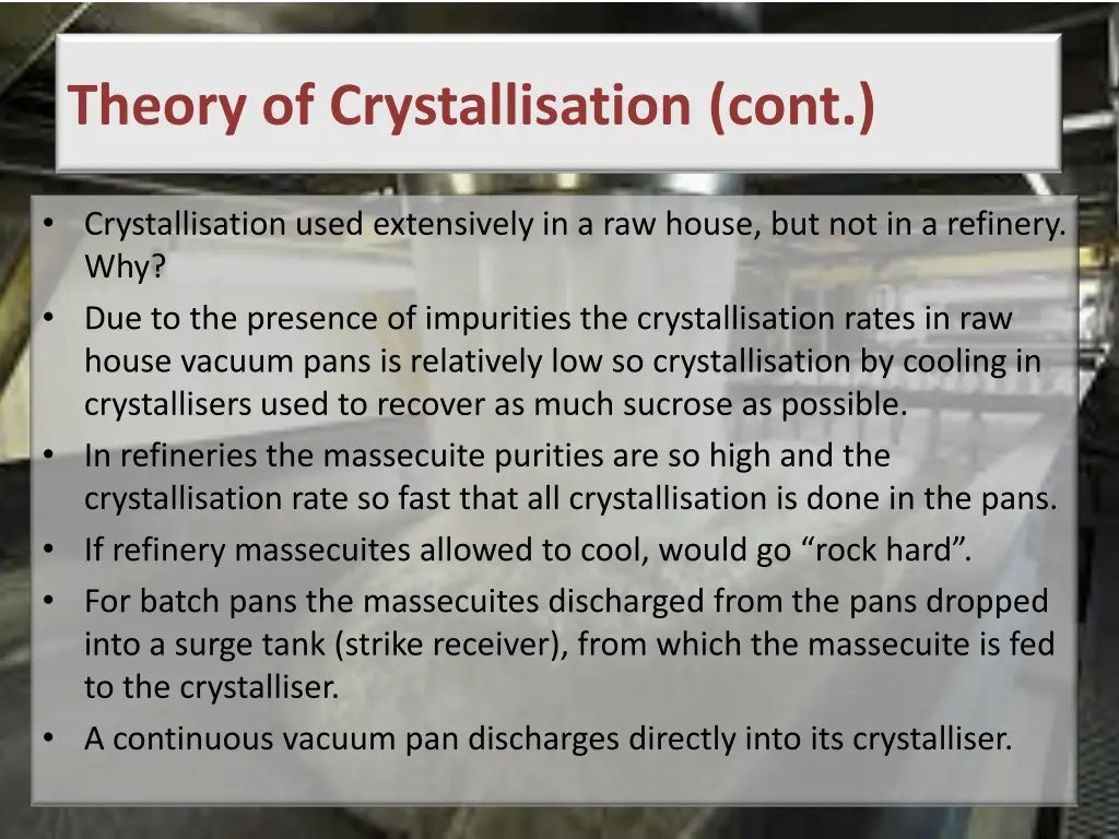 theory of crystallisation cont 2