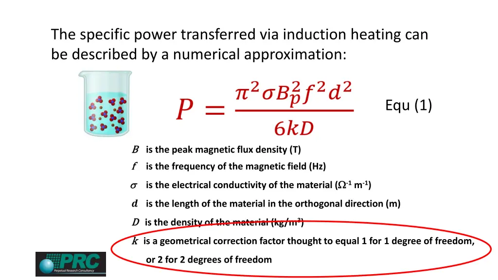 the specific power transferred via induction