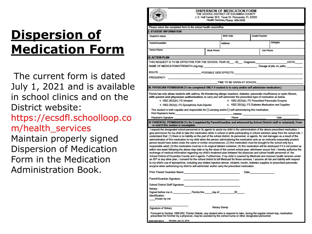 dispersion of medication form
