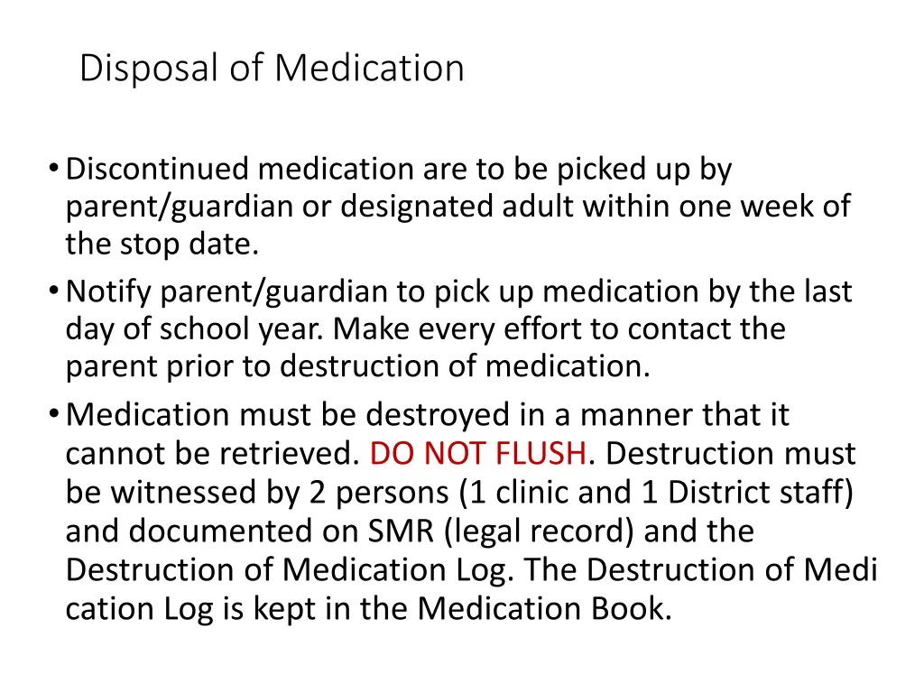 disposal of medication