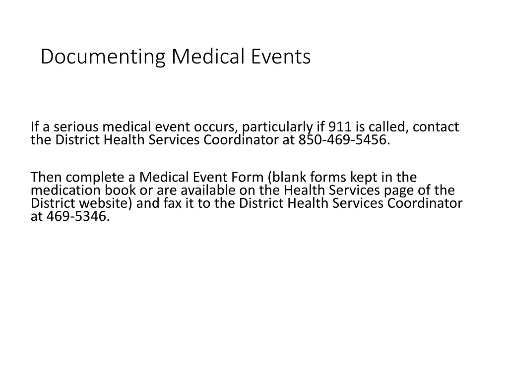 documenting medical events