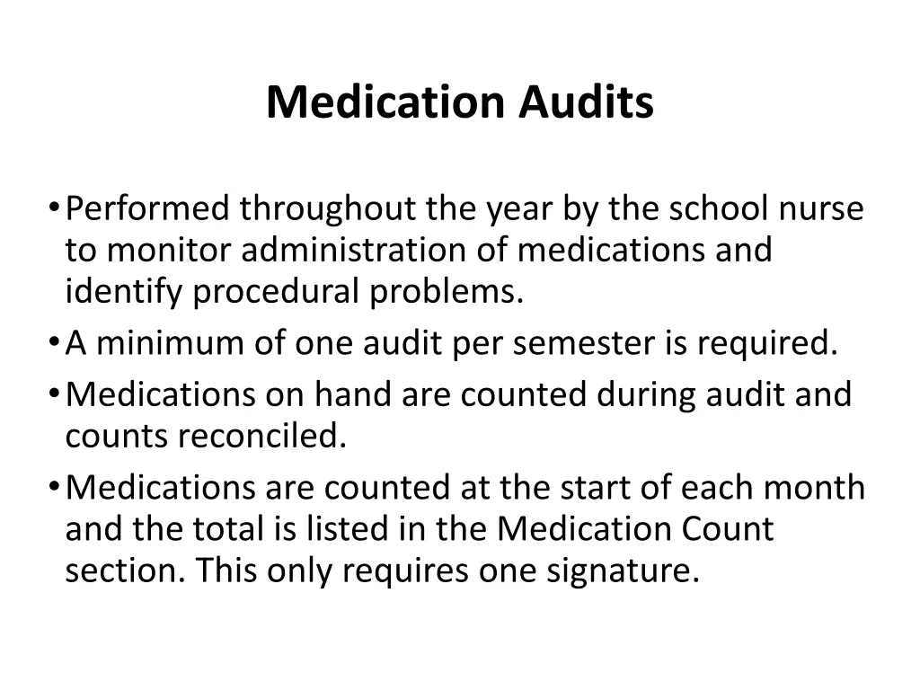 medication audits