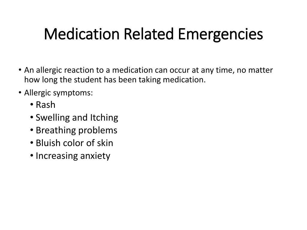 medication related emergencies medication related