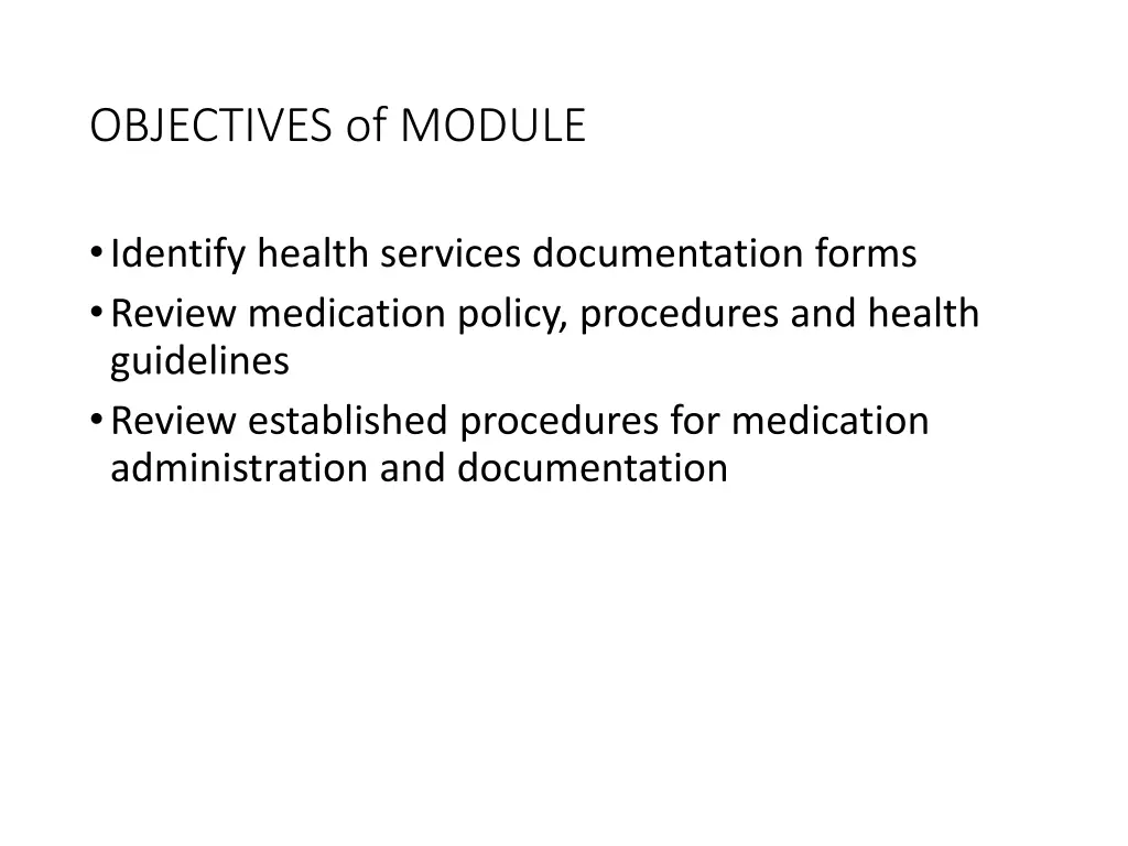 objectives of module