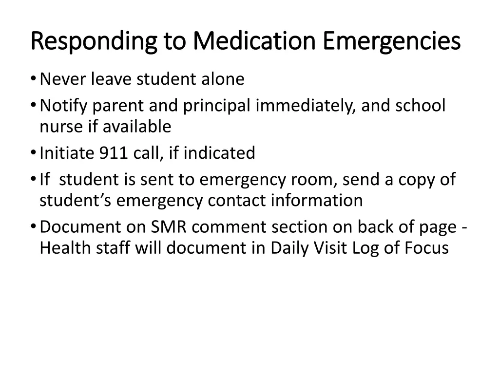 responding to medication emergencies responding