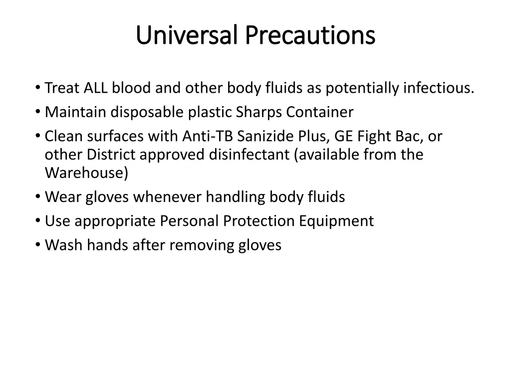 universal precautions universal precautions
