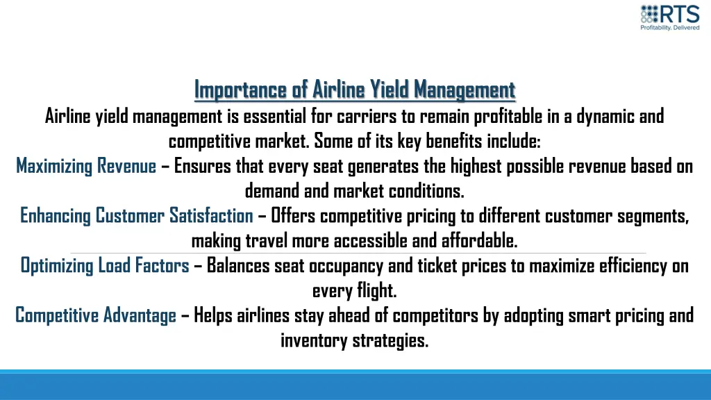 importance of airline yield management airline