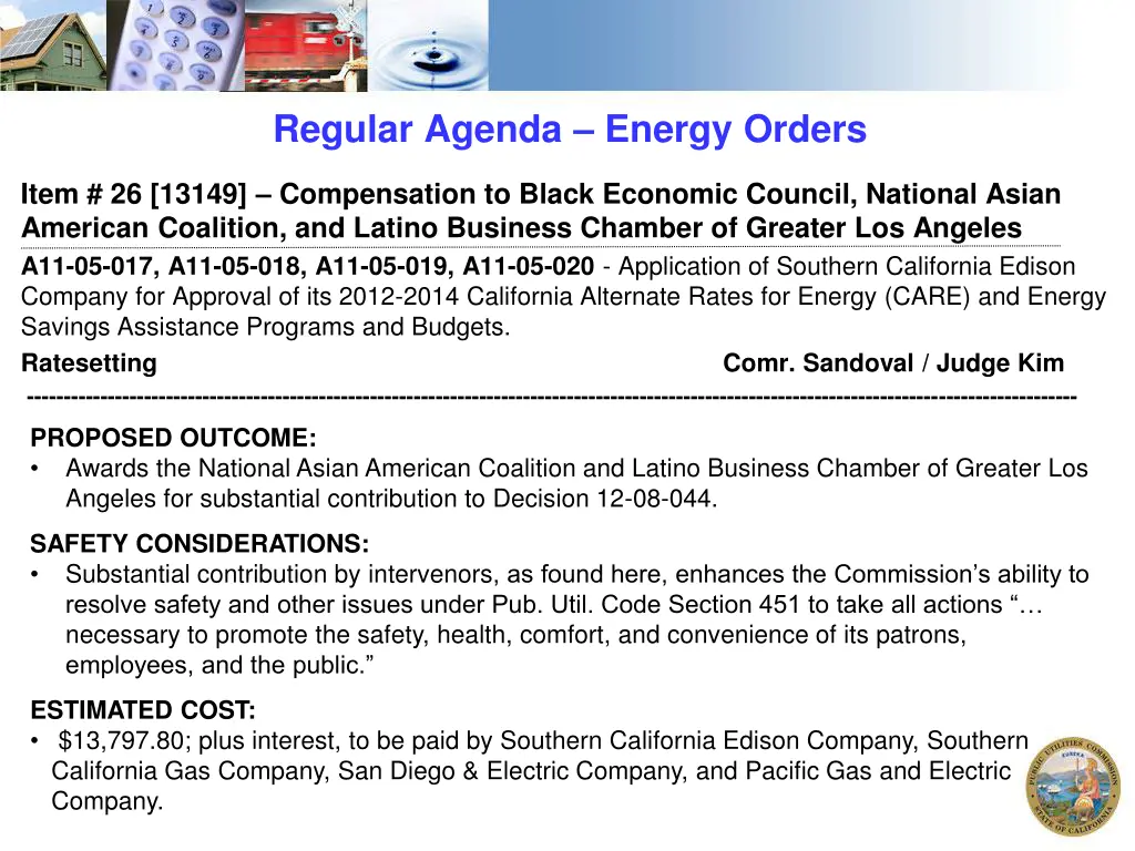 regular agenda energy orders 1