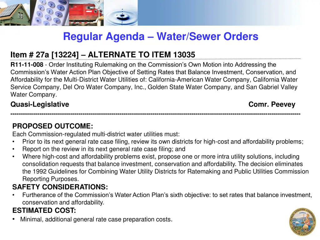 regular agenda water sewer orders 1