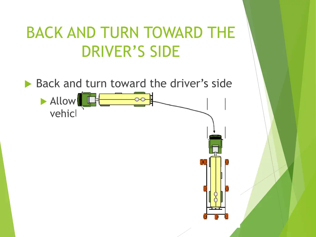 back and turn toward the driver s side