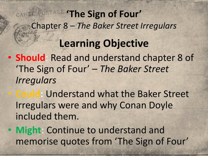 the sign of four chapter 8 the baker street