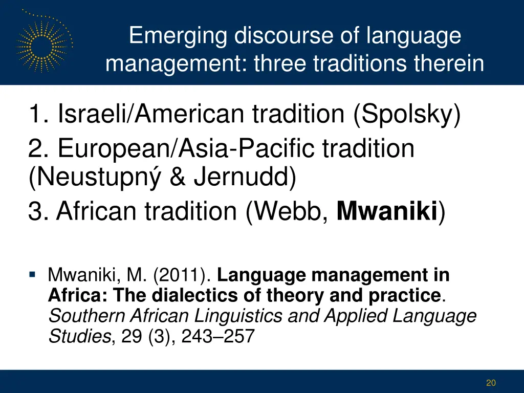 emerging discourse of language management three