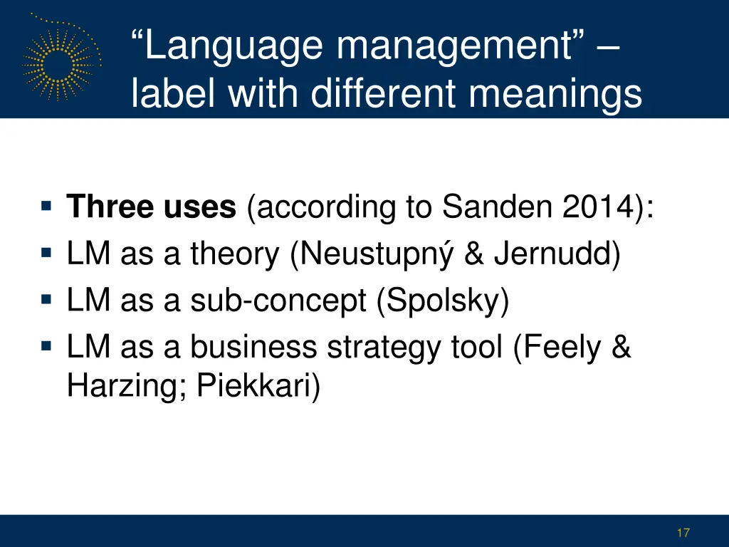 language management label with different meanings