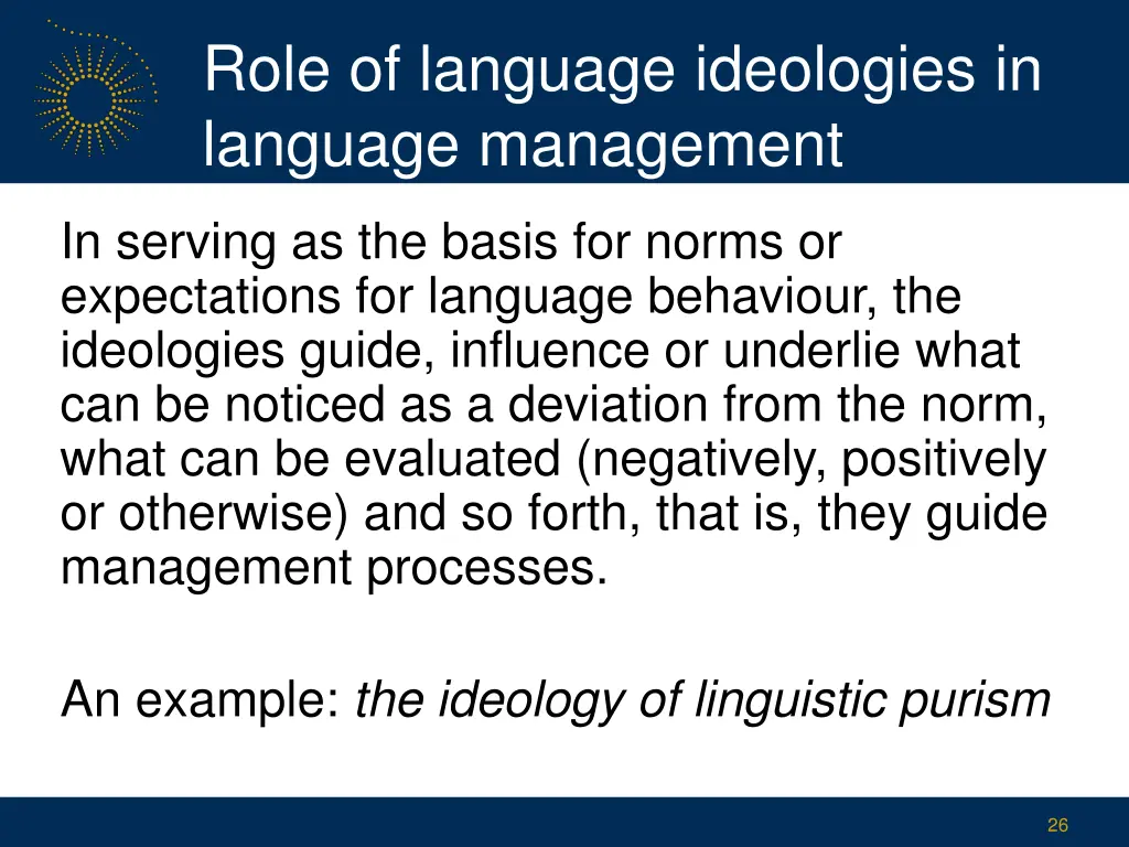 role of language ideologies in language management