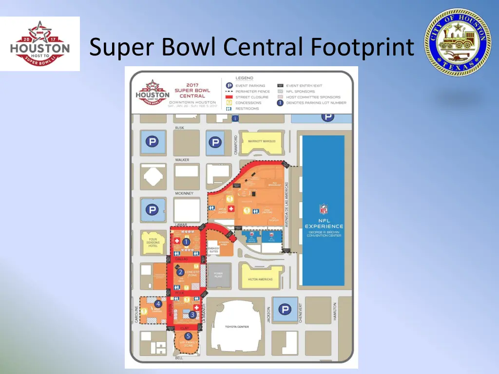 super bowl central footprint