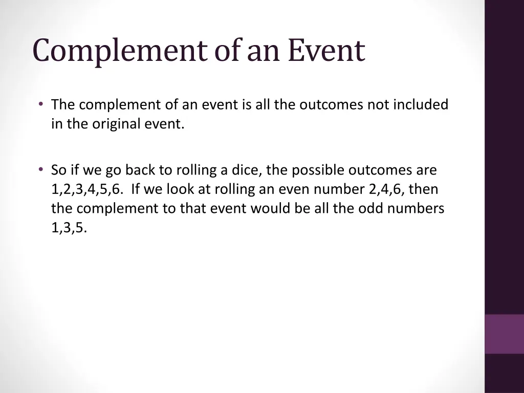 complement of an event