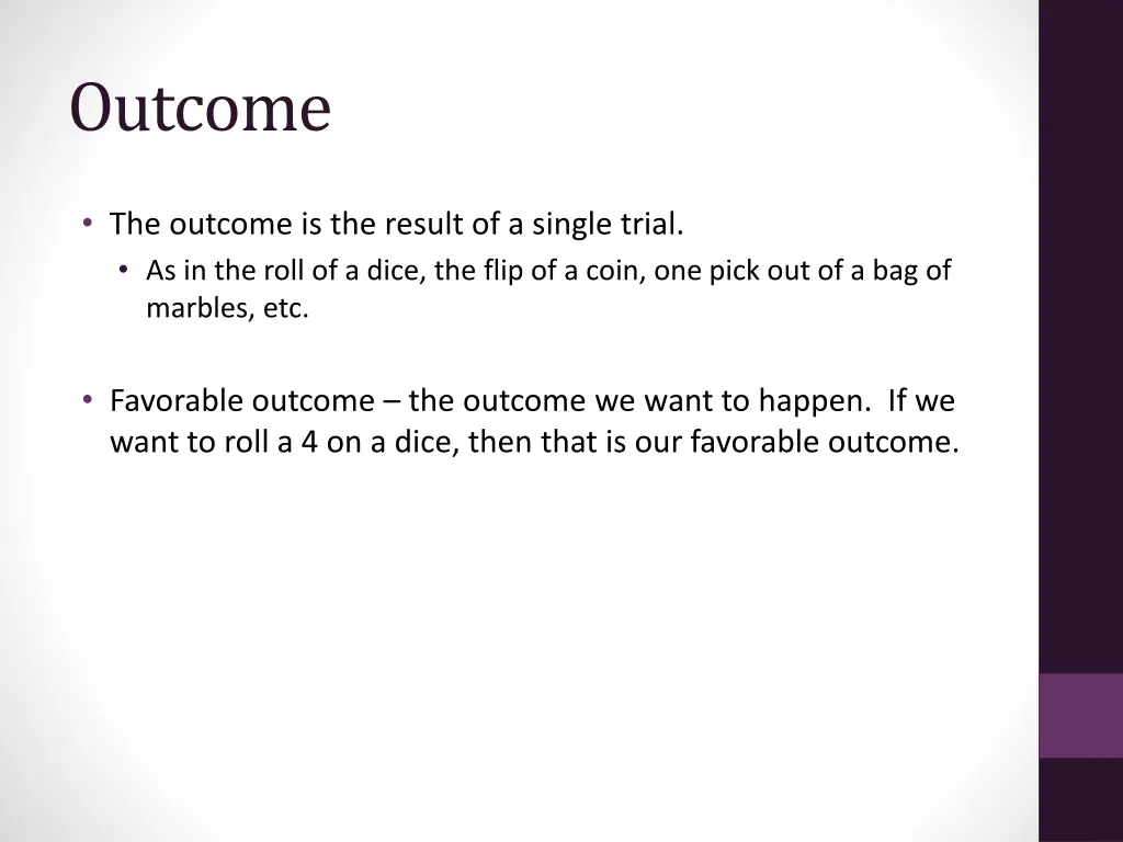 outcome