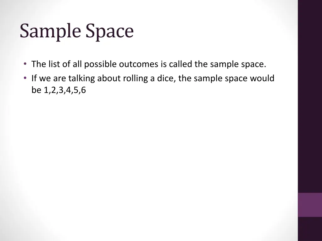 sample space