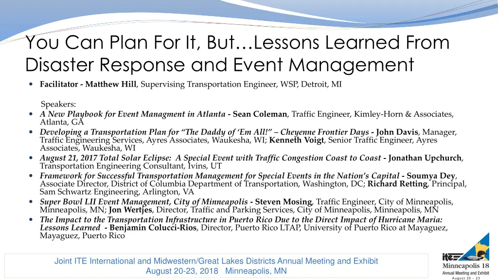 you can plan for it but lessons learned from