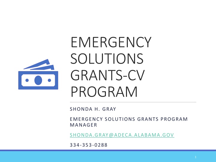 emergency solutions grants cv program